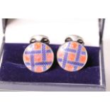 Silver and Enamel Deakin and Francis cufflinks, boxed