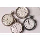 *TO BE SOLD WITHOUT RESERVE*Group of 4 pocket watches, 1-Gents Nickel pocket watch, 15 jewel lever