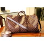 Louis Vuitton Bandouliere Holdall, damier ebene canvas, two rounded top handles with a detachable