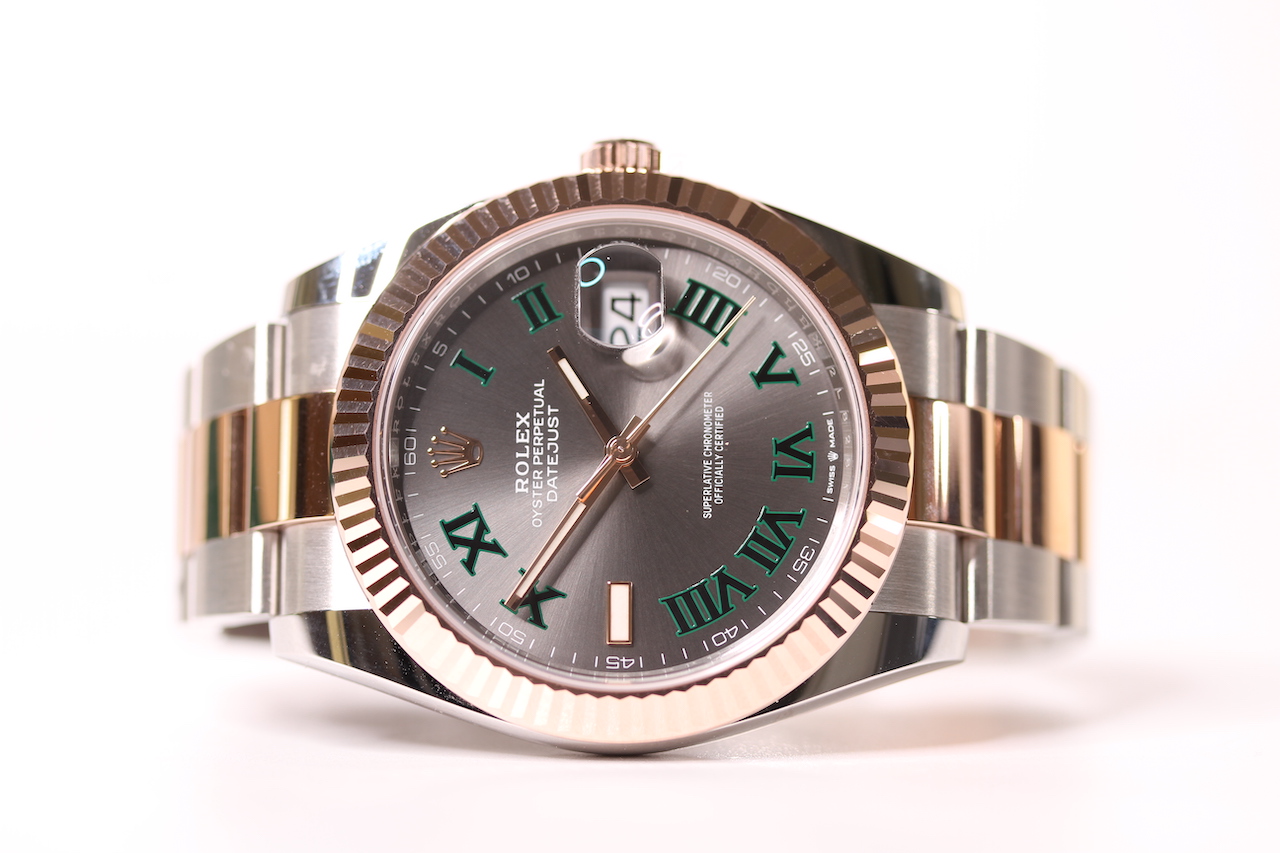 2020 ROLEX OYSTER PERPETUAL DATE JUST WIMBLEDON EVEROSE REFERENCE 126331, circular grey dial, - Image 2 of 5