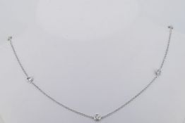 Brilliant Cut Diamond Necklace, 6 bezel set diamonds totalling approximately 0.49ct, stamped 18ct