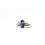 Ceylon 3.10ct Sapphire and diamond ring, overall cut sapphire certified Natural No Heat Treatment