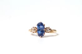 Ceylon 3.10ct Sapphire and diamond ring, overall cut sapphire certified Natural No Heat Treatment