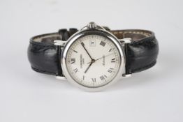 GENTLEMENS RAYMOND WEIL AUTOMATIC DATE WRISTWATCH CIRCA 1990, circular off white dial with black