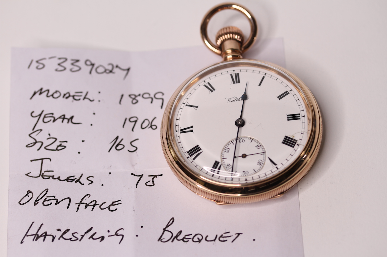 *TO BE SOLD WITHOUT RESERVE*Gents Pocket Watch Waltham USA, Model Number 1899, Year 1906