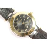 ANDRE LE MARQUAND HUNTER WRISTWATCH WITH BOX, circular black dial with roman numeral hour markers