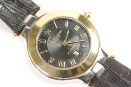ANDRE LE MARQUAND HUNTER WRISTWATCH WITH BOX, circular black dial with roman numeral hour markers
