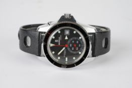 GENTLEMENS SORNA CHRONO WRISTWATCH, circular black dial with lume plot hour markers and hands, large