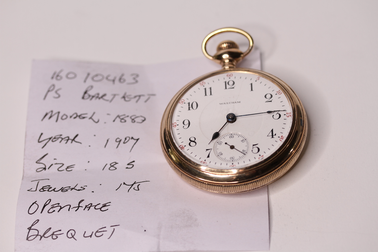 *TO BE SOLD WITHOUT RESERVE*Gents Pocket Watch Waltham USA, Model Number 1883, Year 1907, white dial