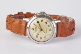 GENTLEMENS GRUEN PRECISION AUTOWIND WRISTWATCH, circular patina dial with arabic numeral hour