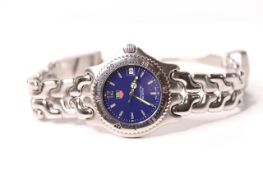*TO BE SOLD WITHOUT RESERVE*TAG HEUER PROFESSIONAL WRISTWATCH, circular blue dial with hour markers,