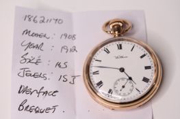 *TO BE SOLD WITHOUT RESERVE*Gents Pocket Watch Waltham Traveler USA, Model Number 1908, Year 1912,