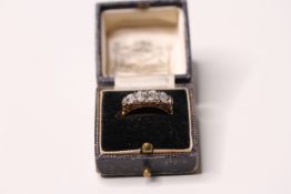 *TO BE SOLD WITHOUT RESERVE*Victorian Diamond 5 Stone Ring, the five graduated old circular-cut