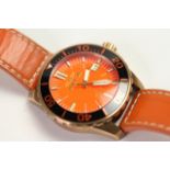 *TO BE SOLD WITHOUT RESERVE* INVICTA PRO DIVER AUTOMATIC ORANGE DIAL BRONZE CASE BOX AND PAPERS,