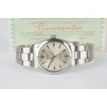 GENTLEMENS ROLEX OYSTER PRECISION WRISTWATCH W/ GUARANTEE REF. 6426, circular silver dial with