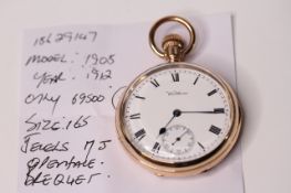 *TO BE SOLD WITHOUT RESERVE*Gents Pocket Watch Waltham USA, Model Number 1908, Year 1912