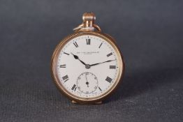 VINTAGE SIR JOHN BENNETT LTD LONDON 9CT ROSE GOLD POCKET WATCH CIRCA 1922, circular white dial