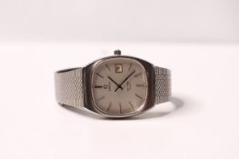*TO BE SOLD WITHOUT RESERVE*OMEGA DEVILLE QUARTZ WRISTWATCH, silver dial with baton hour markers,
