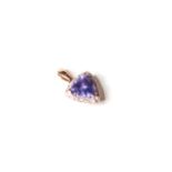 Tanzanite & Diamond Pendant, set with a trilliant cut tanzanite 1.32ct, 18 round brilliant cut