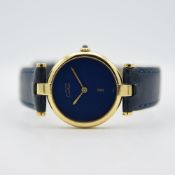 *TO BE SOLD WITHOUT RESERVE* LADIES CARTIER MUST DE CARTIER VERMEIL LAPIS DIAL, .925 STERLING SILVER