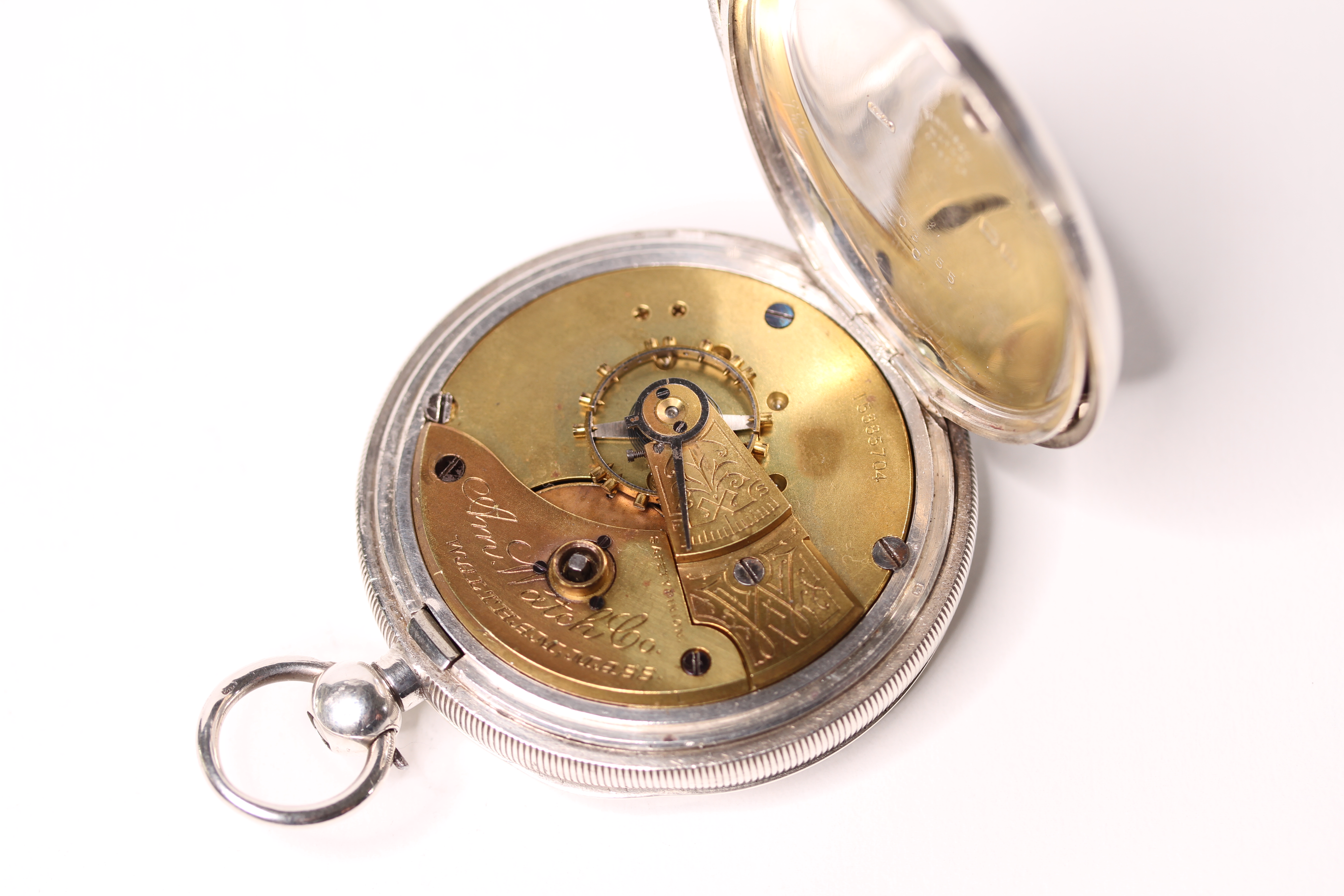 *TO BE SOLD WITHOUT RESERVE*Gents Pocket Watch Waltham USA, Silver Key Wind with Key - Image 3 of 3