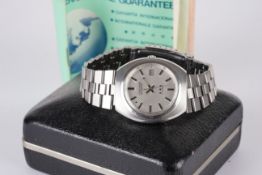 GENTLEMENS CITIZEN AUTOMATIC DATE WRISTWATCH W/ BOX & PAPERS REF. 72-6257 CIRCA 1978, circular