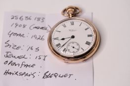 *TO BE SOLD WITHOUT RESERVE*Gents Pocket Watch Waltham USA, Model Number 1908, Year 1926
