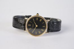 ***TO BE SOLD WITHOUT RESERVE*** GENTLEMENS RAYMOND WEIL WRISTWATCH, circular black dial with