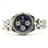 GENTLEMAN'S BREITLING CHRONOMAT BLUE A13352, JUNE 2002 WITH ORIGINAL PAPERS, BREITLING CAL. B13,