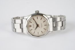 GENTLEMENS ROLEX OYSTER PERPETUAL WRISTWATCH REF. 6286, circular patina dial with hour markers and