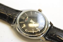 *TO BE SOLD WITHOUT RESERVE* VINTAGE TANUS DE LUXE WRISTWATCH, circular black dial with arabic and