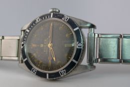 Vintage Early Rolex Submariner BREVET + 6205. Both numbers clearly legible. Original dial and