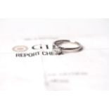 0.65ct GIA certified Brilliant Cut Diamond Ring, graded J - VS1, mounted in platinum, New Stock