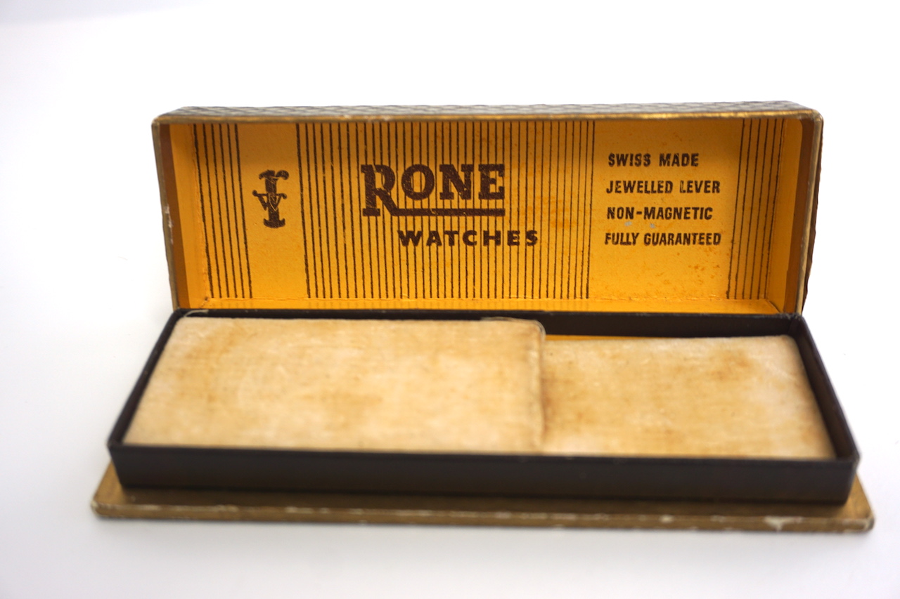 VINTAGE RONE WATCH BOX, Rone watch box with inner - Image 3 of 3