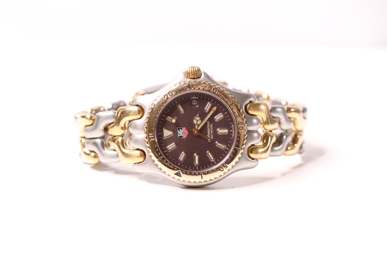 *TO BE SOLD WITHOUT RESERVE* TAG HEUER TWO TONE LADIES PROFESSIONAL WRISTWATCH, circular brown