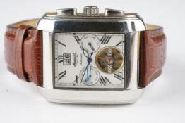 ***TO BE SOLD WITHOUT RESERVE*** GENTLEMENS INGERSOLL AUTOMATIC CALENDAR WRISTWATCH, square twin