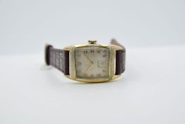 *TO BE SOLD WITHOUT RESERVE* GENTLEMAN'S ELGIN, UNUSUAL GOLD PLATED RECTANGULAR CASE, MANUALLY