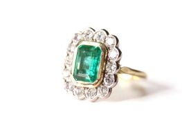 Fine Emerald and diamond ring, feature Emerald approximately 1.82ct, approximately 9x7mm, mounted