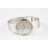 GENTLEMENS OMEGA CONSTELLATION QUARTZ WRISTWATCH, circular silver dial with stick hour markers and