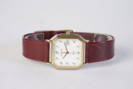 ***TO BE SOLD WITHOUT RESERVE*** GENTLEMENS CERTINA QUARTZ DATE WRISTWATCH, square white dial with