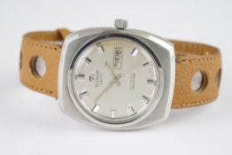 GENTLEMENS TISSOT AUTOMATIC SEASTAR DAY DATE WRISTWATCH REF. 46664-1X, circular silver dial with