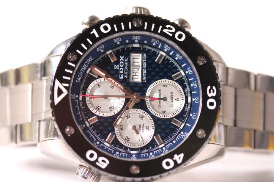 LIMITED EDITION EDOX SPIRIT OF NORWAY CHRONOGRAPH 37/102 REFERENCE N262413/01104, blue 3D dial,