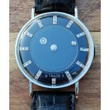 LECOULTRE AND VACHERON CONSTANTIN WRISTWATCH 1950S WITH DIAMOND MYSTERY 'GALAXY' DIAL IN 14CT