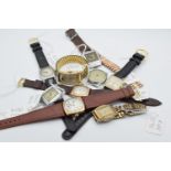 *TO BE SOLD WITHOUT RESERVE* JOB LOT OF 9 WATCHES, ART-DECO, 1930S, 40S & 50S GENTS WRISTWATCHES,