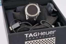 GENTLEMENS TAG HEUER X INTEL CONNECTED B WRISTWATCH W/ BOX & CHARGING EQUIPMENT, circular dial, 42mm