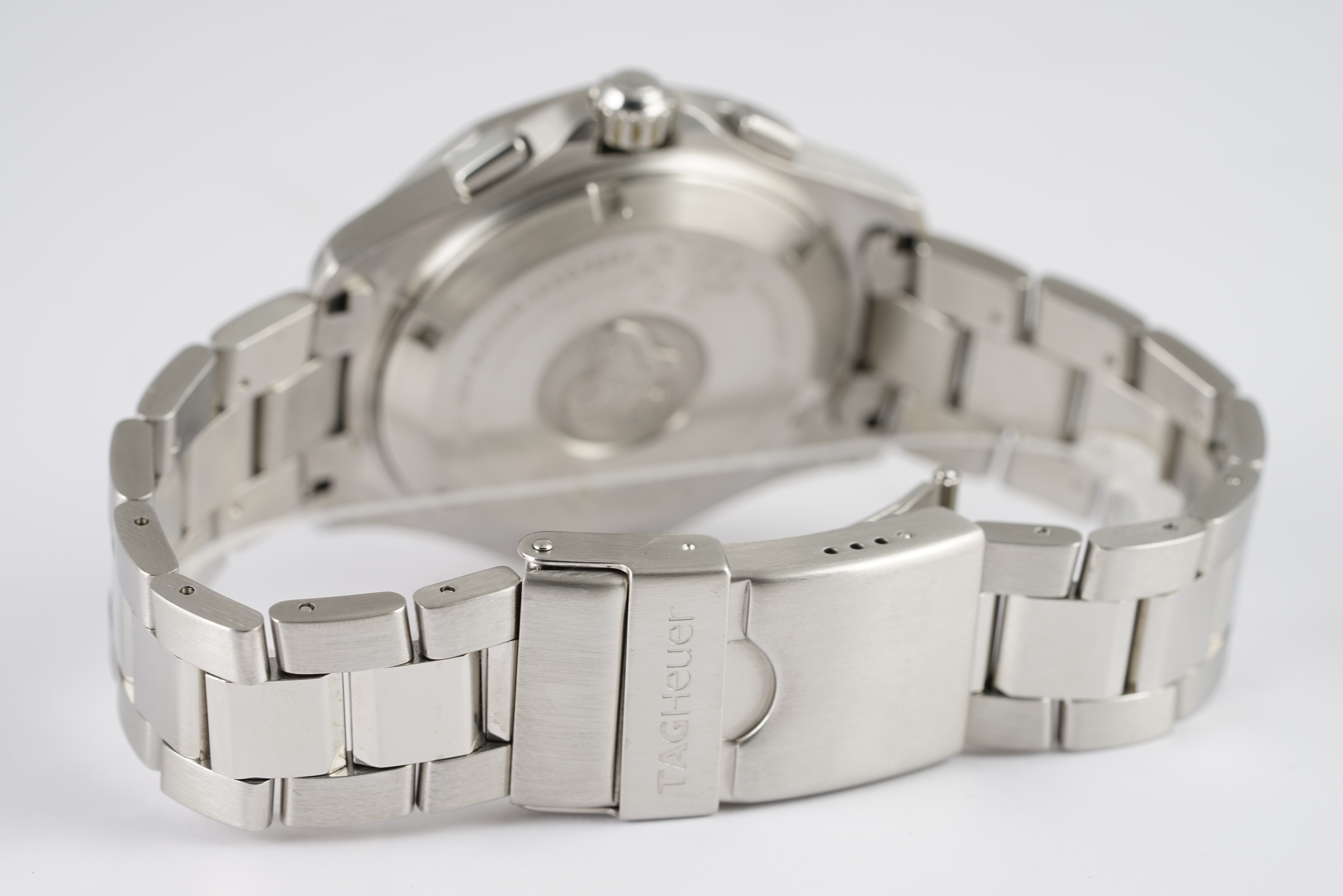 GENTLEMENS TAG HEUER AQUARACER CALIBRE 5 CHRONOGRAPH WRISTWATCH, circular twin register grey dial - Image 2 of 2