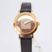 LADIES 18CT PINK GOLD MOVADO WITH 18CT PINK GOLD DIAL 17 JEWELS CIRCA 1950S. CASE REFERENCE