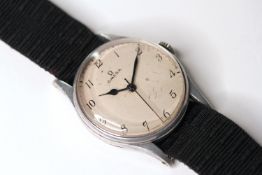 VINTAGE OMEGA 30T2 CK2292 BRITISH RAF MILITARY WATCH, circular white dial with arabic numerals,