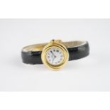 LADIES MUST DE CARTIER GOLD VERMEIL WRISTWATCH REF. 2735, circular silver dial with black roman