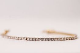 Diamond Line Bracelet, claw set with 70 round brilliant diamonds totalling approximately 3.00ct,